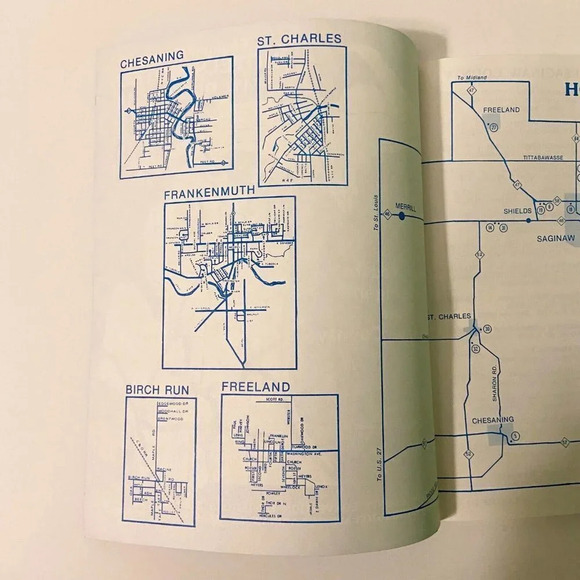 Vintage Saginaw County Hotels Motels State of Michigan Map Brochure Pamphlet - Picture 4 of 10
